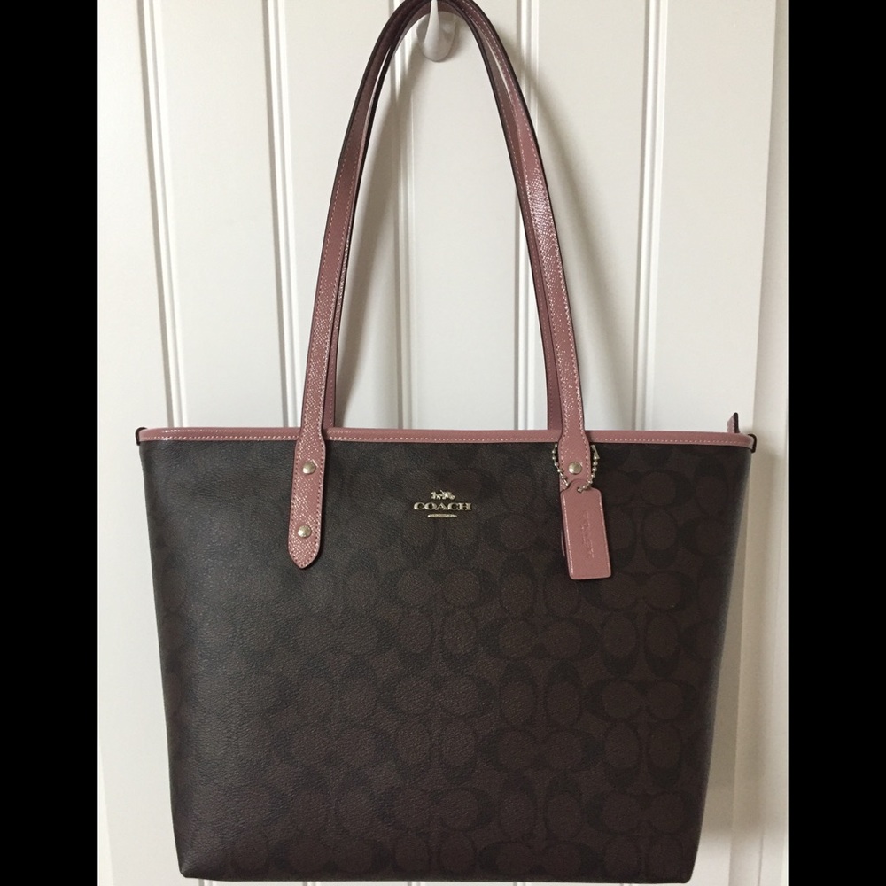 Coach city zip top large tote